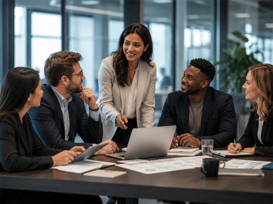 Business team collaborating